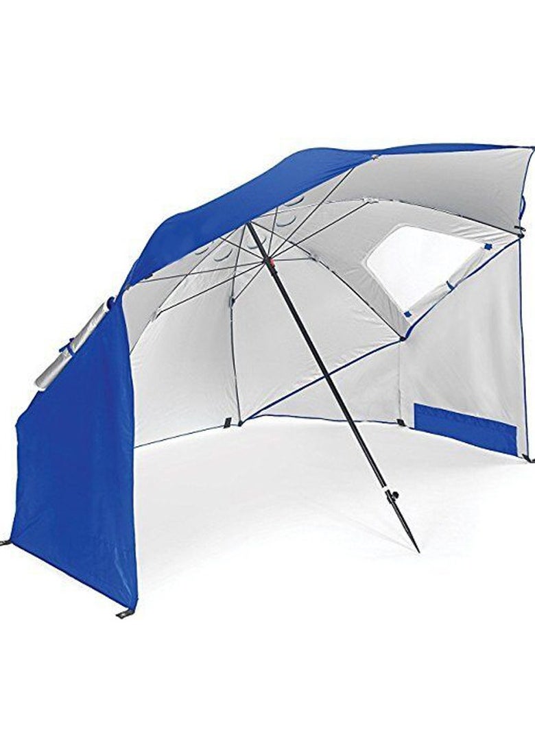 TOMSHOO Beach Umbrella Shelter with Carry Bag, Sun Rain Canopy Umbrella, All In One Fishing Bivvy Shelter, Brolly Umbrella With Sides UV Protection Suitable for Camping, Outdoor Barbecue, Beach, Garden（Blue）  - Image 2