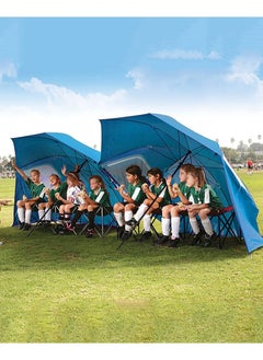 TOMSHOO Beach Umbrella Shelter with Carry Bag, Sun Rain Canopy Umbrella, All In One Fishing Bivvy Shelter, Brolly Umbrella With Sides UV Protection Suitable for Camping, Outdoor Barbecue, Beach, Garden（Blue）  - Image 4
