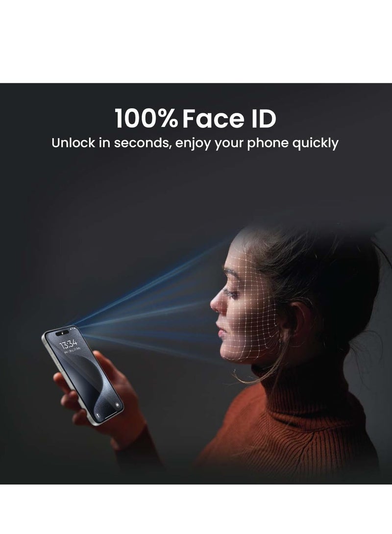 بريف حماية شاشة آيفون 15 برو مقاس 6.1 بوصة، [تركيب سهل] زجاج مقوى بدرجة صلابة 9H، تغطية كاملة ثلاثية الأبعاد، خالية من الفقاعات، مقاومة للخدوش، وضوح فائق عالي الدقة كالكريستال - Image 5