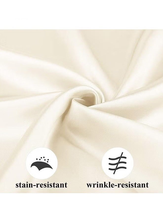 Satin Napkins Square Table Napkins 10 Pcs 17x17" Soft Dinner Napkins Elegant Silk Napkins for Dinner Wedding Parties Soft Smooth Fabric Washable Napkins for Parties Weddings and Dinners (Ivory) - Image 2