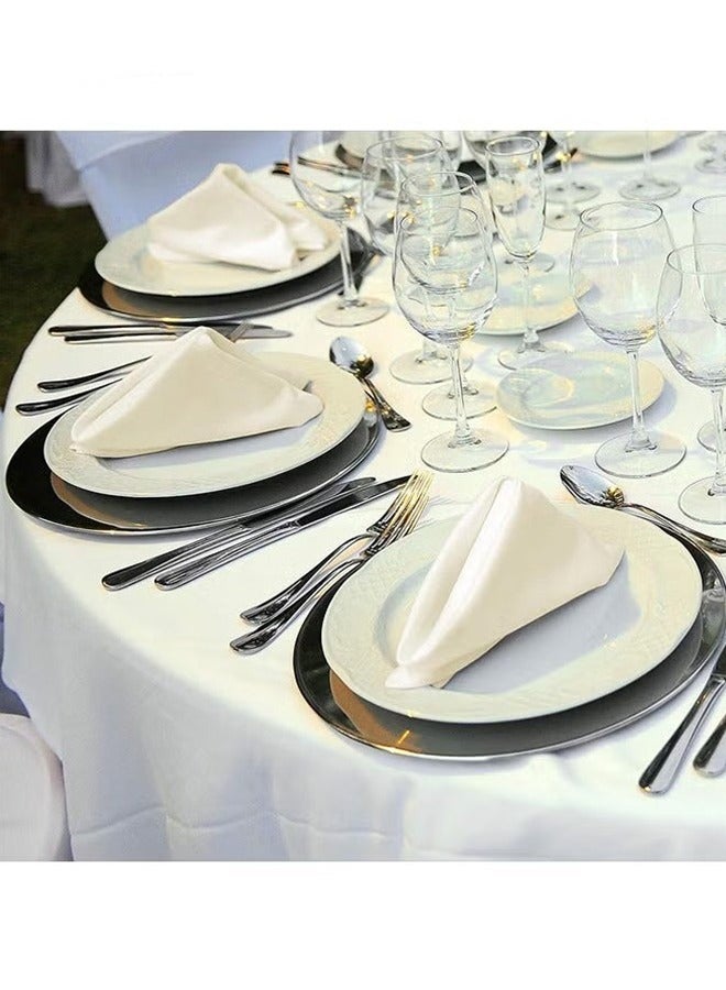 Satin Napkins Square Table Napkins 10 Pcs 17x17" Soft Dinner Napkins Elegant Silk Napkins for Dinner Wedding Parties Soft Smooth Fabric Washable Napkins for Parties Weddings and Dinners (Ivory) - Image 4