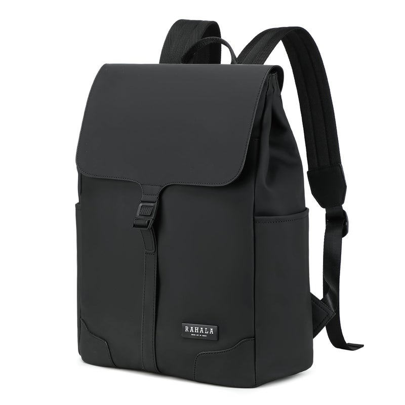 RAHALA Backpack 19L Stylish Water-Resistant Laptop Backpack for Work Travel & School – Unisex Lightweight Bag with Magnetic Flap Design RAL824 -Black, M