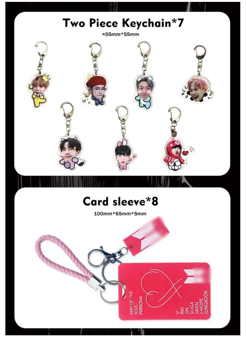 EHOME BTS Gift Box Set With Lomo Cards, Acrylic Stand, Hand Account Tape, Lanyard, Stickers, Photo Card  - Image 4