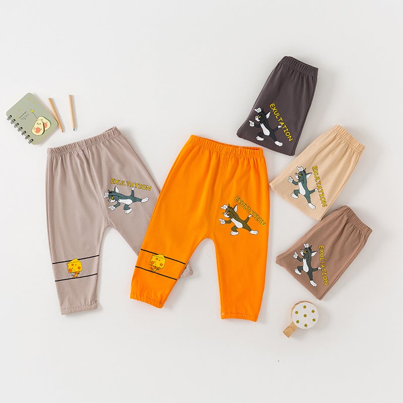 Baby Anti-Mosquito Pants New Pants Lycra Cotton Thin Air Conditioning Children'S Ankle-Tied Sports Infant Trousers - Image 1