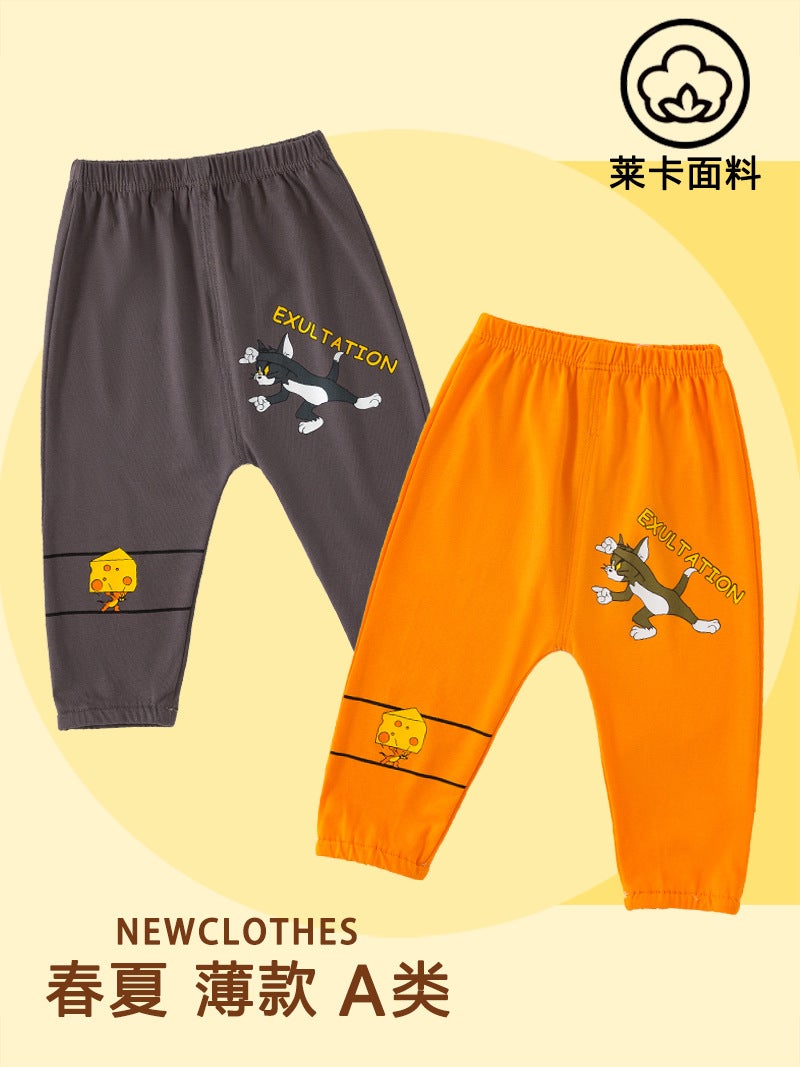 Baby Anti-Mosquito Pants New Pants Lycra Cotton Thin Air Conditioning Children'S Ankle-Tied Sports Infant Trousers - Image 2