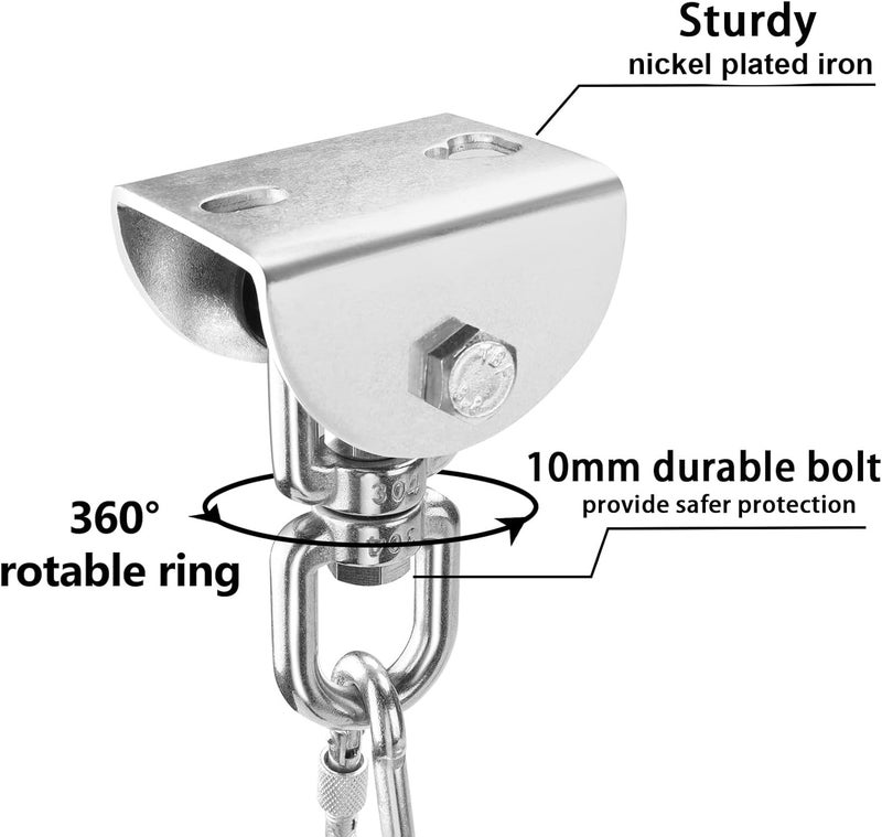 Eapele Heavy Bag Hanger, Punching Bag Mount for Ceiling 360° Swivel Wood Beam Holder for Boxing Bag, Heavy Bag, Gym Punching Bag, Speed Bag, Aerial Yoga Swing, Gymnastic Rings, Sandbag, Hammock - Image 2