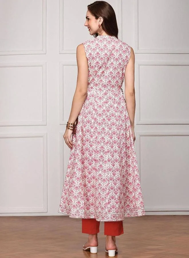 ISHIN Ishin Sleeveless Cotton Kurta and Pants Set