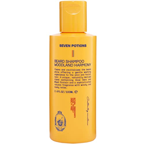 SEVEN POTIONS Beard Shampoo for Men  Gentle Cleansing Wash for a Clean ItchFree Beard  Natural Vegan CrueltyFree  Woodland Harmony 34 Fl Oz