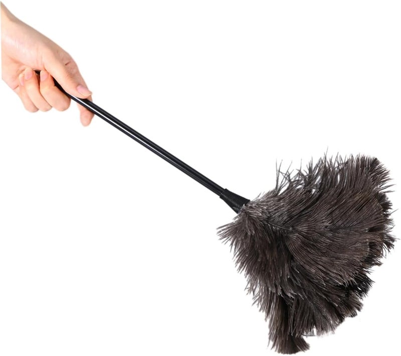 SHERCHPRY 2pcs Natural Ostrich Plastic Handle Dusting Brush for Cleaning Lint Remover Dust Removal Tool Long Handled Room Car - Image 1