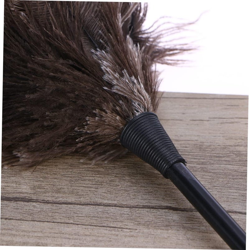 SHERCHPRY 2pcs Natural Ostrich Plastic Handle Dusting Brush for Cleaning Lint Remover Dust Removal Tool Long Handled Room Car - Image 4