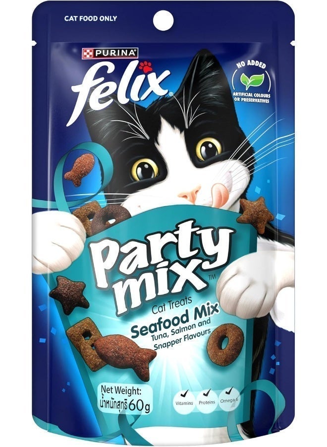 Felix Purina Party Mix Seafood Mix Cat Treats 60g - Image 1
