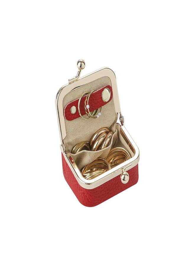 Royal Bagger Genuine Leather Mini Jewelry Women's Coin Purse Solid Color Kiss Lock Change Pouch Casual Style Small Storage Bag for Women 1894, Rose-1 - Image 5
