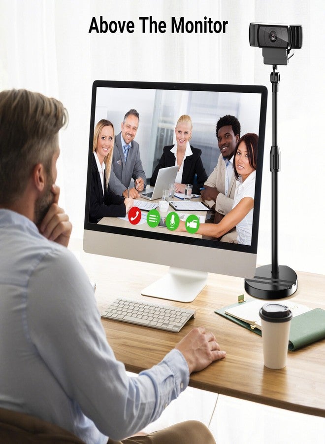 LenTok Telescopic Webcam Tripod Stand for Desk with Phone Holder, Desktop Webcam Mount Compatible with C922 C930e C920S C920 C615 C960 C920x Brio 4K, Table Phone Stand with 1/4'' Thread - Image 4