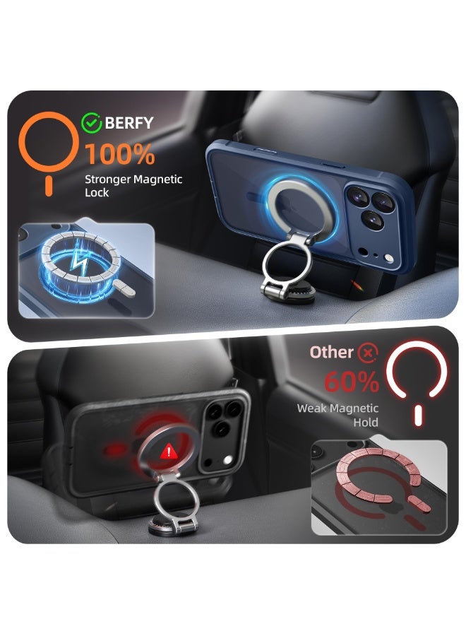 بيرفي جراب آيفون 17 برو ماكس، متوافق مع MagSafe، مزوّد بزجاج حماية مقوى 9H مدمج وحماية للكاميرا، جراب شفاف مقاوم للصدمات بغطاء كامل لهاتف 17 برو ماكس مقاس 6.9 بوصة، لون أزرق داكن - Image 2