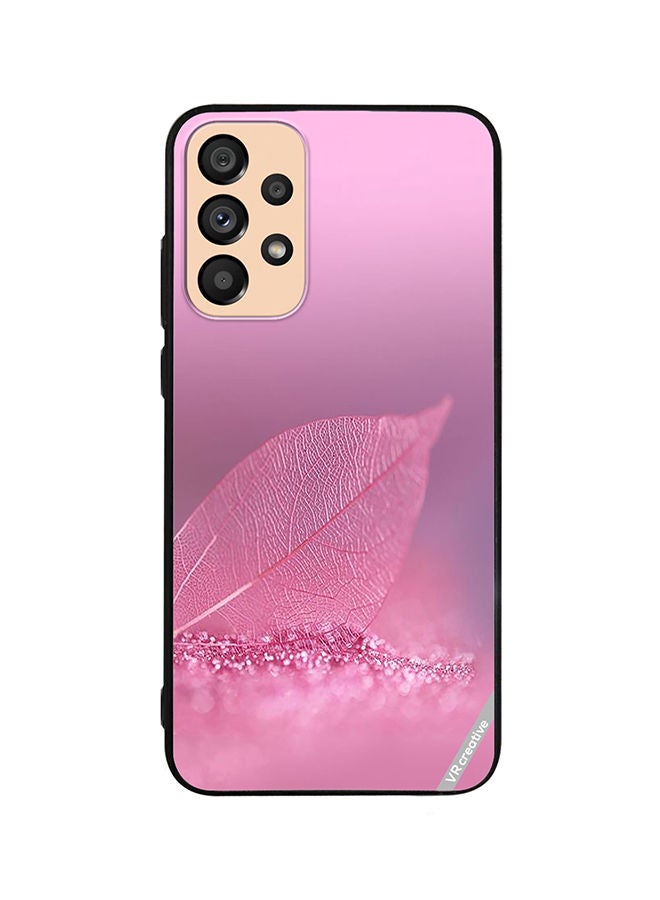 VR CREATIVE Protective Case Cover For Samsung Galaxy A33 5G Pink Leaf Design Multicolour - Image 1