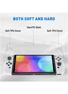 Muyixin Protective Glitter Case Set for Switch OLED 2021, 14 in 1, Accessories Kit with Clear Bling Cover, Screen Protector, Silicone Skin for Joy-Con and Thumb Grip Caps  - Image 5