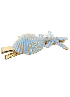 HONBAY 5Pcs Artificial Shell Pearl Starfish Hair Clip Set Metal Resin Alligator Hair Clips Princess Hair Barrettes Beach Wedding Supplies For Women Ladies Girls Headwear (5 Style)  - Image 5