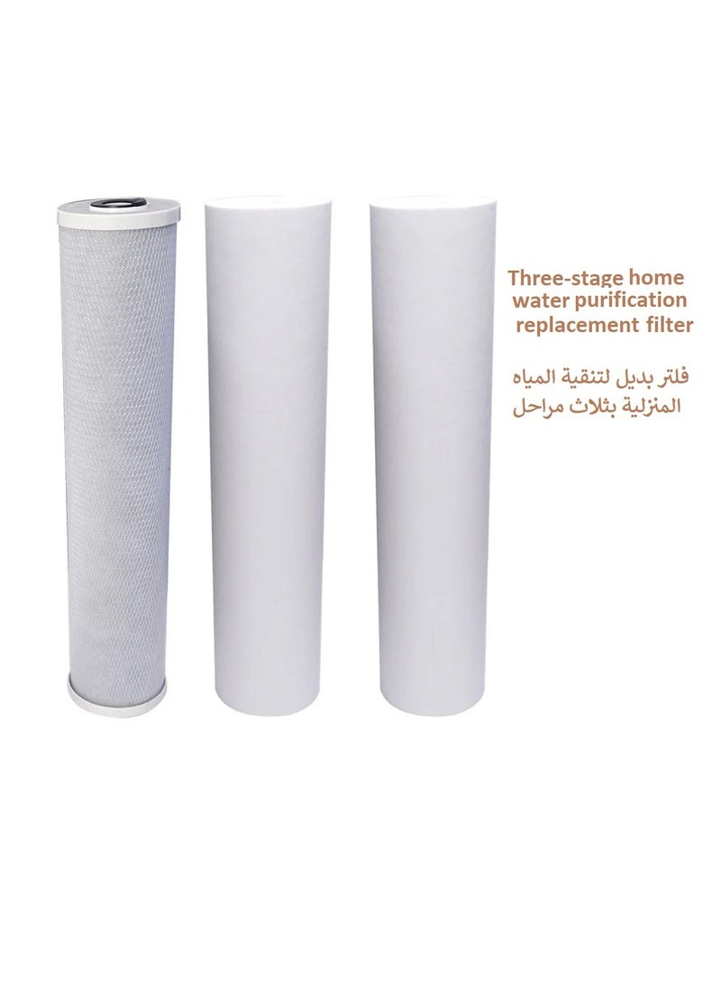 aqua filter - Jumbo 3 Stage Filter Set Includes 2 PP Filters and Carbon Block Filter Removes Bacteria and Heavy Metals - Image 1