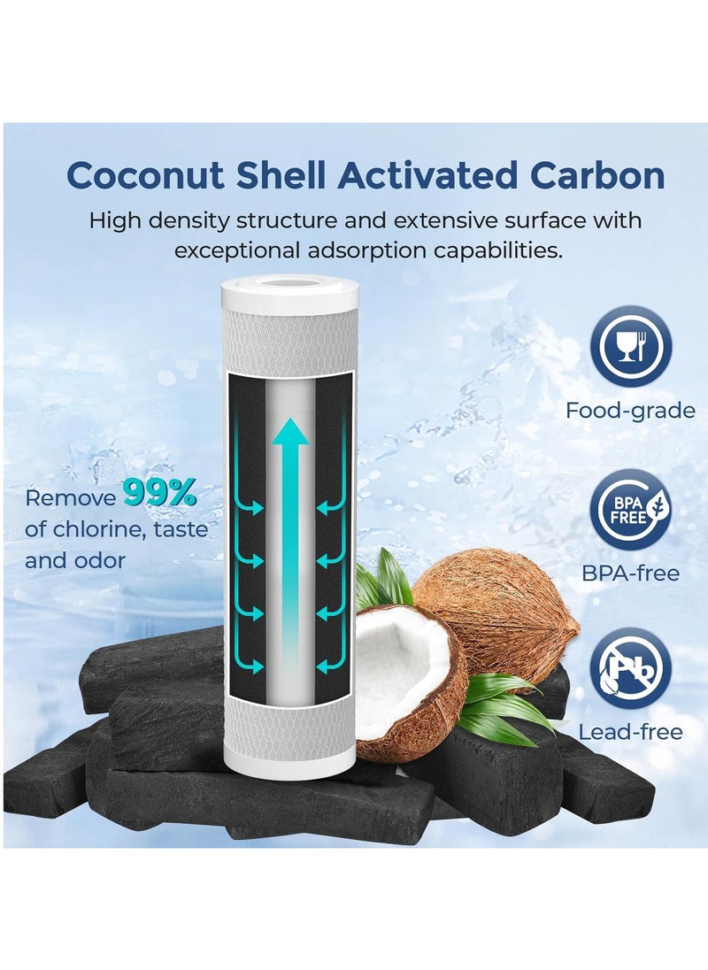 aqua filter - Jumbo 3 Stage Filter Set Includes 2 PP Filters and Carbon Block Filter Removes Bacteria and Heavy Metals - Image 1