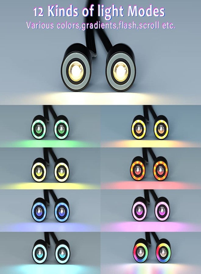 EPINON RC Light RC Headlights Angel Eyes with 12 Modes for 1/24 AXIAL SCX24 Bronco C10 JLU Gladiator Deadbolt Upgrade Part - Image 3