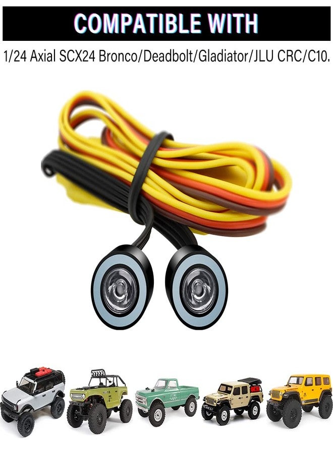 EPINON RC Light RC Headlights Angel Eyes with 12 Modes for 1/24 AXIAL SCX24 Bronco C10 JLU Gladiator Deadbolt Upgrade Part - Image 2