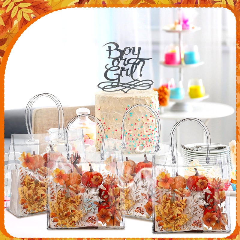 Tioncy 24 Pcs Spring Floral Clear Gift Bags Boho Flower Transparent candy Bags with Handle Wild Floral PVC Treat Bag for Wedding Favors Birthdays Supplies - Image 5