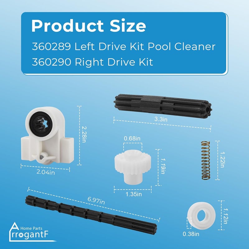 ArrogantF Pool Cleaner Replacement Parts for Pentair 360289 Left Drive Kit Bearings and Pentair 360290 Rebel Right Drive Kit Bearings,for Pentair Rebel and Kreepy Krauly Warrior Swimming Pool Cleaner - Image 2