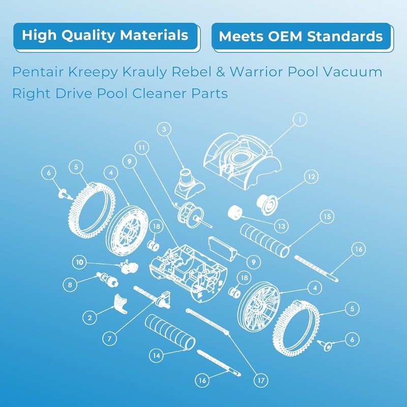 ArrogantF Pool Cleaner Replacement Parts for Pentair 360289 Left Drive Kit Bearings and Pentair 360290 Rebel Right Drive Kit Bearings,for Pentair Rebel and Kreepy Krauly Warrior Swimming Pool Cleaner - Image 4