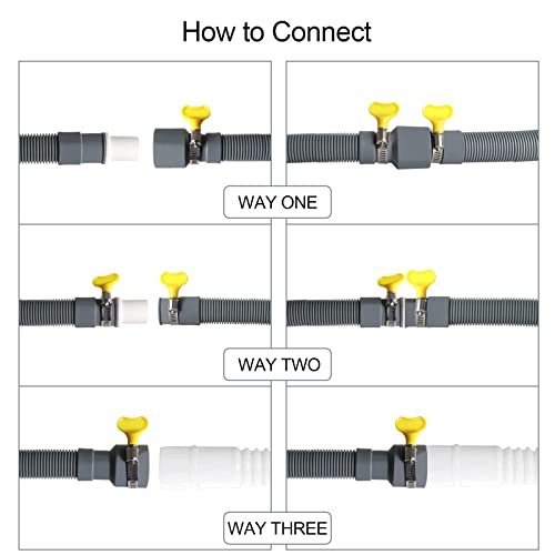 Manste Washer Drain Hose Extension,23FT, Washing Machine Drain Hose Extension，extra Long Washer Drain Hose, U-Bend Holder, Adapter 4 Pcs Clamps - Image 3