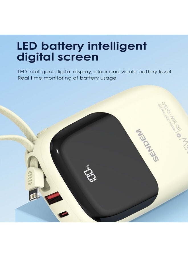 Sendem - 10000mAh 22.5W Fast Charge Dual Wire Fast Power Bank Power Series LED power display - Image 1