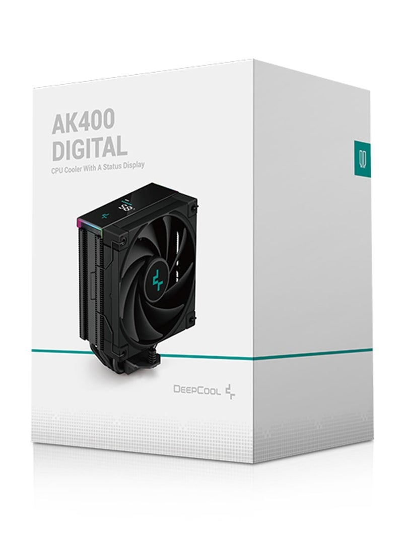 DEEPCOOL - Deepcool AK400 Digital 120mm CPU Cooler/CPU Fan - Black | Support Intel - LGA1700/1200/1151/1150/1155 & AMD - AM5/AM4 - R-AK400-BKADMN-G - Image 1