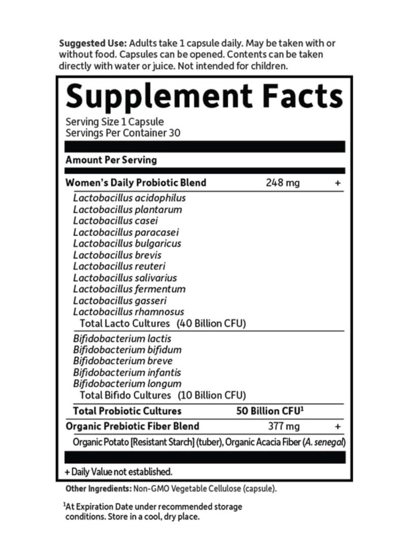 Garden of Life حديقة الحياة بروبيوتيك د. مصممة للنساء، 30 كبسولة نباتية - Image 5