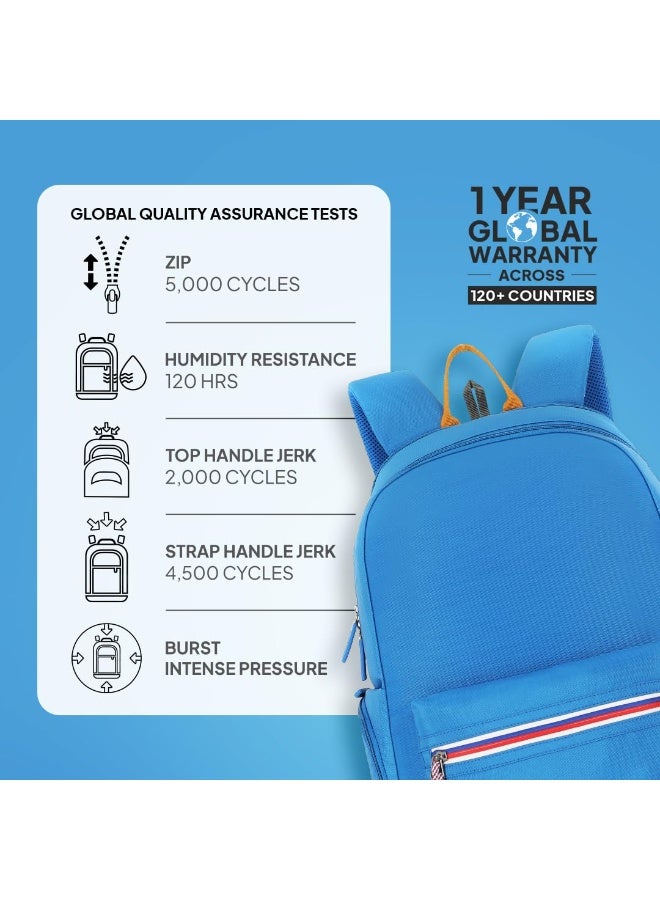 American Tourister Carter, 28L Volume College and Office 4 Compartment Laptop Backpack with Front Organizer and Spacious Interiors for Unisex - Sporty Blue - Image 3