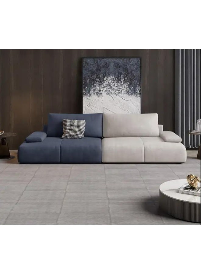 Comfynest 4-Seater Minimalist Sofa Set for Modern Living Rooms (WhiteAndBlue)  - Image 1
