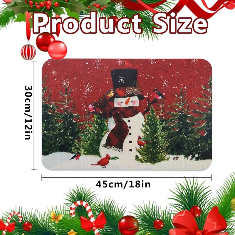 YCT مجموعة 6 من مفارش عيد الميلاد YCT مقاومة للماء والزيت من الجلد مفارش طاولة موسمية لعيد الميلاد سهلة التنظيف لتزيين المطبخ والحفلات 12 × 18 عيد الميلاد 2 - Image 4