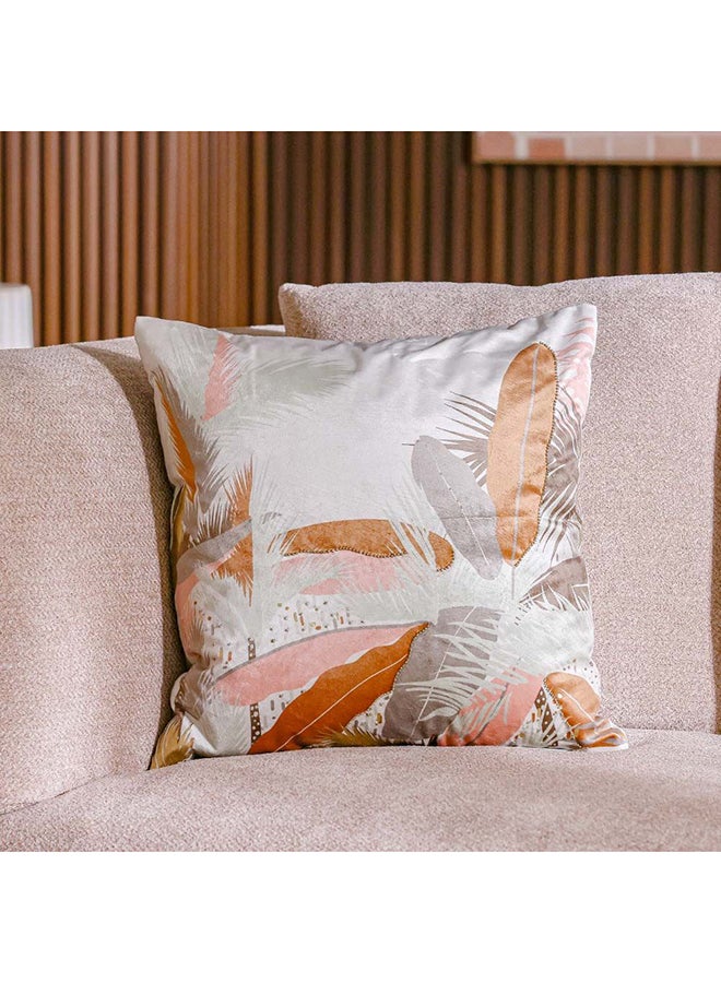 Danube Home Gleam Floral Velvet Cushion Cover - Multicolor - 45x45 cm | Velvet Couch Pillow Cover For Living Room, Bed Room 811500137754 - Image 1