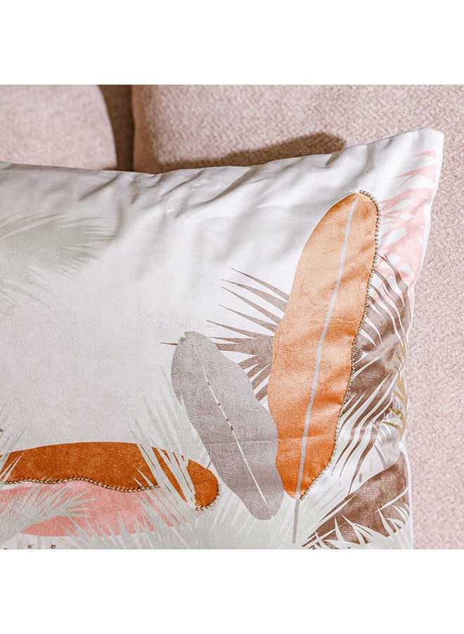 Danube Home Gleam Floral Velvet Cushion Cover - Multicolor - 45x45 cm | Velvet Couch Pillow Cover For Living Room, Bed Room 811500137754 - Image 2