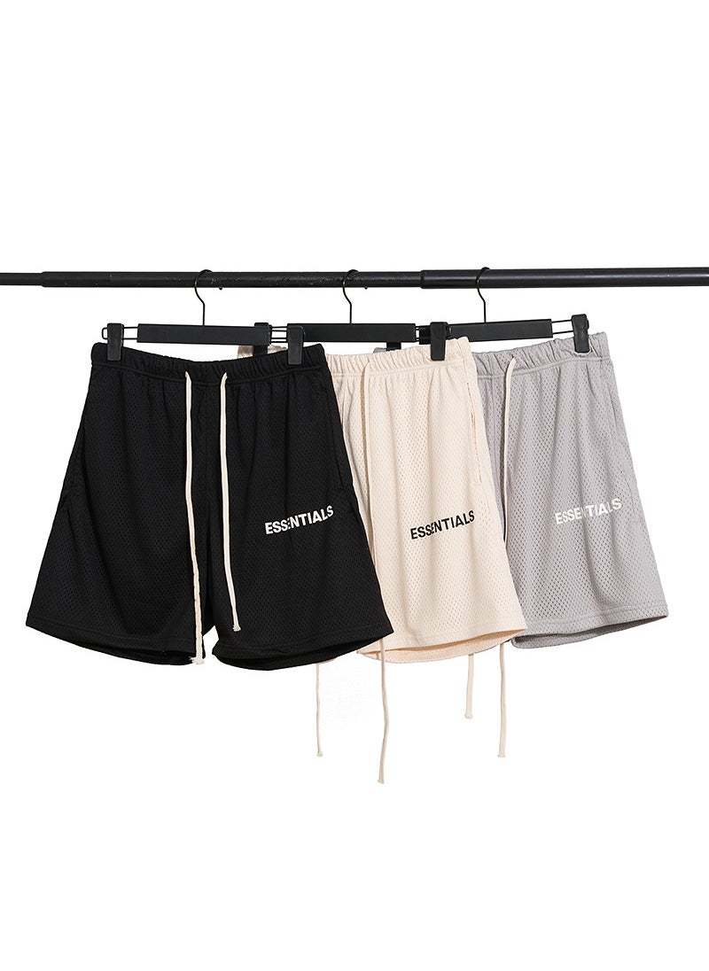 Generic - FOG ESSENTIALS Mesh Drawstring Shorts Men Casual Streetwear Black - Image 1