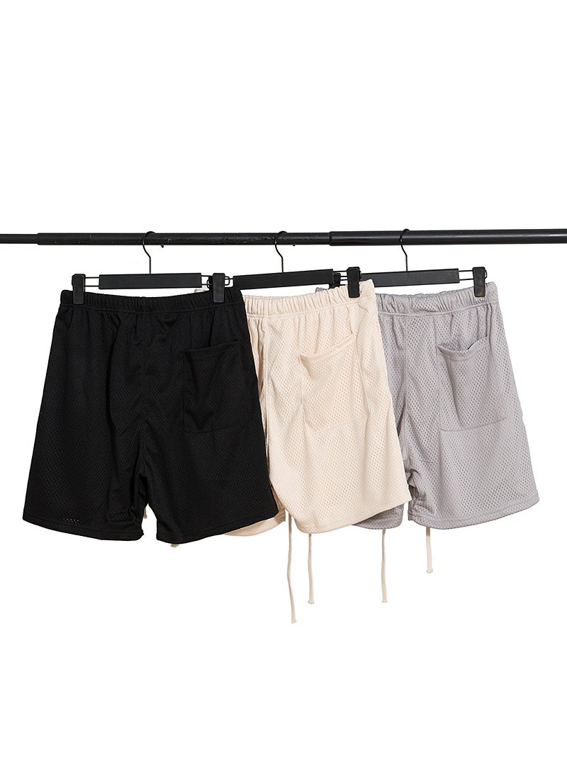 Generic - FOG ESSENTIALS Mesh Drawstring Shorts Men Casual Streetwear Black - Image 1