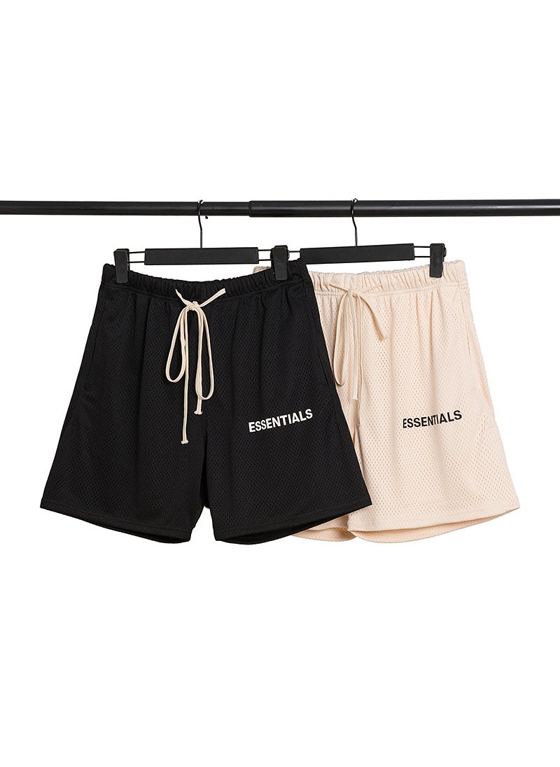 Generic - FOG ESSENTIALS Mesh Drawstring Shorts Men Casual Streetwear Black - Image 1