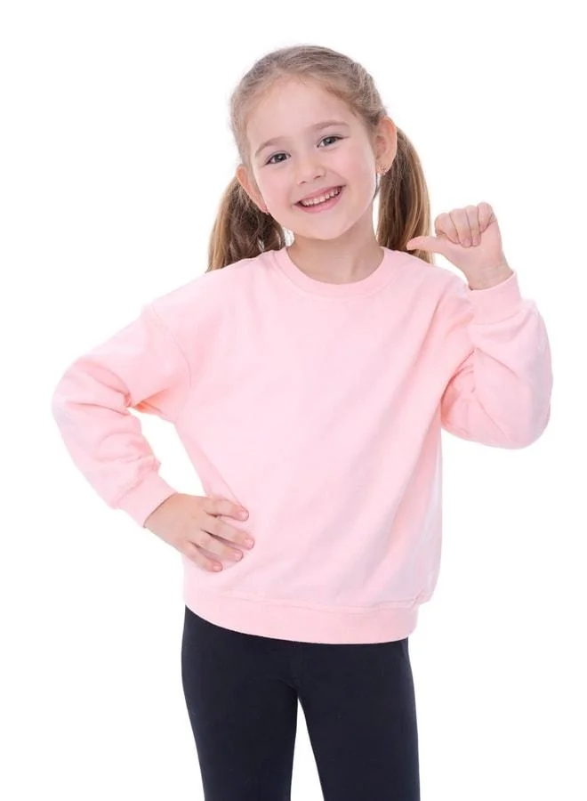 Zuzunga Unisex Kids Basic Plain Brushed 100% Cotton Sweatshirt.