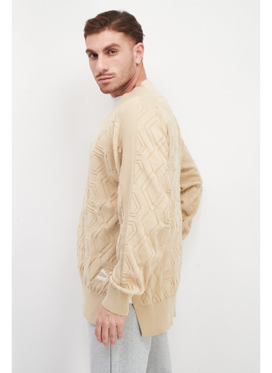 PUMA Men Sportswear Fit Embroidered Logo Sweatshirt, Beige  - Image 4