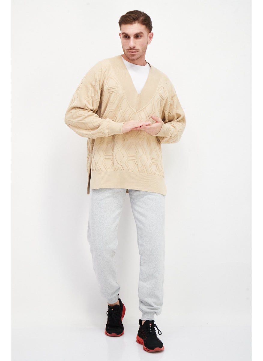 PUMA Men Sportswear Fit Embroidered Logo Sweatshirt, Beige  - Image 3
