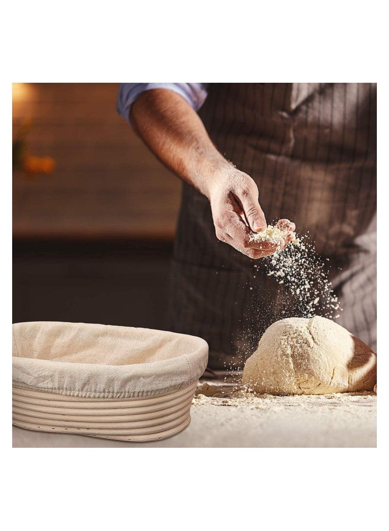 SYOSI 6 Pieces 10 Inch Oval Shape Bread Proofing Basket Cover Natural Rattan Baking Dough Sourdough  Proofing Basket Cloth Liner  - Image 5