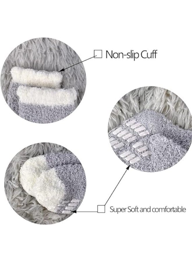 HZYH Winter Socks, Women Socks, Fuzzy Plush Slipper Stockings, Furry Long Leg Warmers Socks for Winter Air-Conditioned Home Playing, Sleeping - Image 5