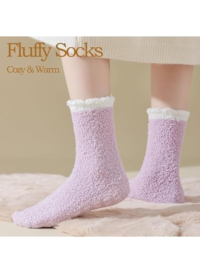 HZYH Winter Socks, Women Socks, Fuzzy Plush Slipper Stockings, Furry Long Leg Warmers Socks for Winter Air-Conditioned Home Playing, Sleeping - Image 4
