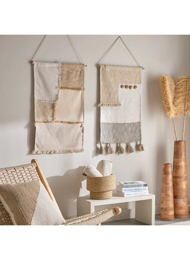 هوم بوكس مفرش حائط قطني مرقع أسود  ×  سم