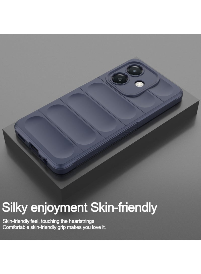 Premium Protection Back Silicone Case Compatible with Oppo A3/A3X Magic Shield Shockproof Case with Camera Protection (Blue)