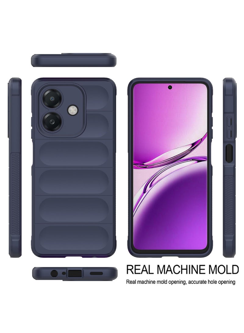 Premium Protection Back Silicone Case Compatible with Oppo A3/A3X Magic Shield Shockproof Case with Camera Protection (Blue)