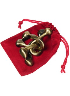 Trinity Hanayama Brain Teaser Puzzle, New 2018 Design, Level 6 Difficulty Rating, Red Velveteen Drawstring Pouch, Bundled Items